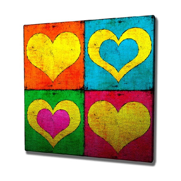Tablou pe pânză Color Hearts, 45 x 45 cm