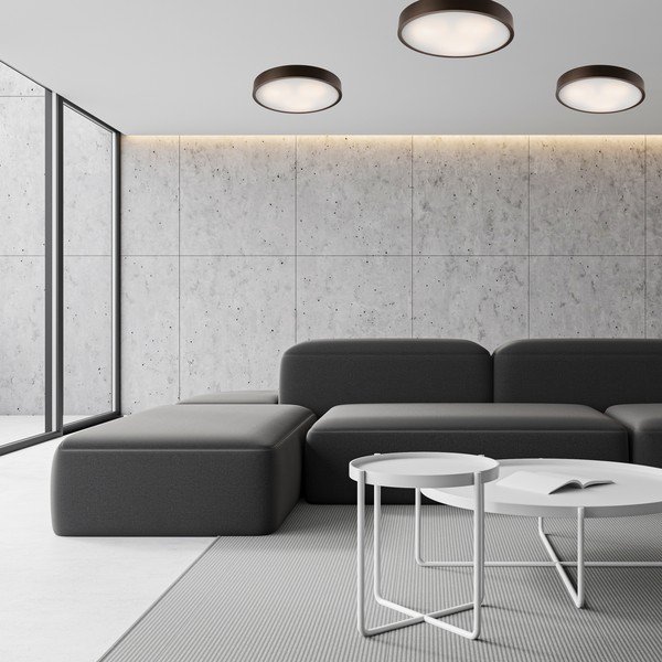 Plafonieră maro închis cu abajur din sticlă ø 47 cm Eveline – LAMKUR-image-1