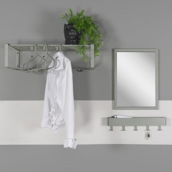 Cuier de perete verde prăfuit cu raft din metal 52 cm Dax Play – Spinder Design-image-1