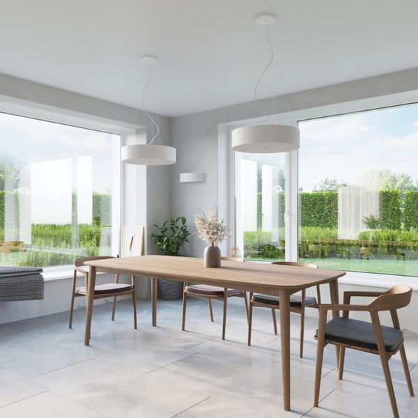 Plafonieră albă cu abajur textil ø 90 cm Herra – Sollux-image-4