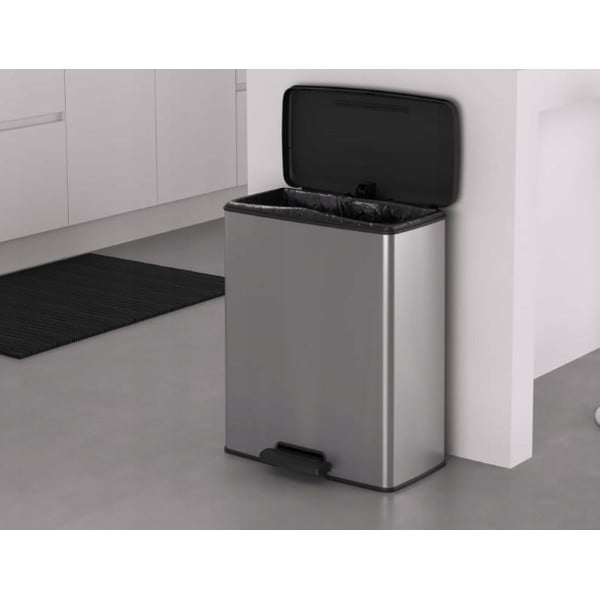 Coș de gunoi din plastic cu pedală 65 l Rectangular - Curver-image-1