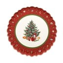 Farfurie din porțelan cu model de Crăciun Toy's Delight Villeroy&Boch, ø 33 cm, alb - roșu