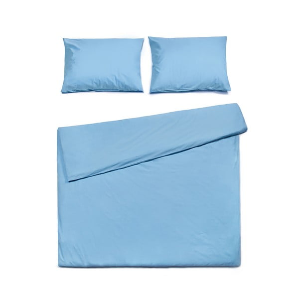 Lenjerie pentru pat dublu din bumbac Bonami Selection, 200 x 220 cm, albastru azuriu
