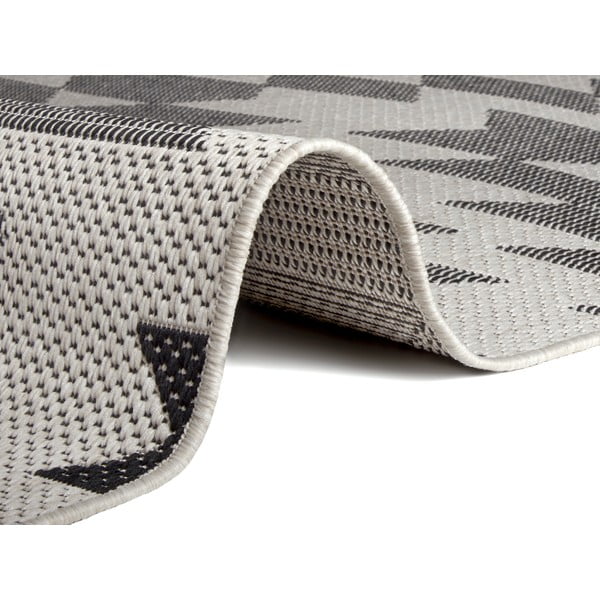 Covor exterior Ragami Geo, 160x230 cm, negru - alb-image-1