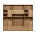 Bibliotecă modulară în culoare naturală cu aspect de lemn de stejar 264x243 cm Modulair – vtwonen