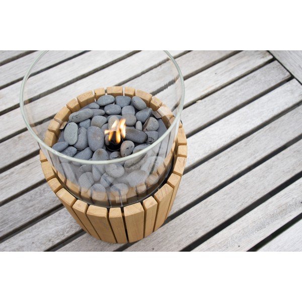 Lampă cu gaz cu suport din lemn de tec Cosi Scoop Timber, înălțime 30 cm-image-3