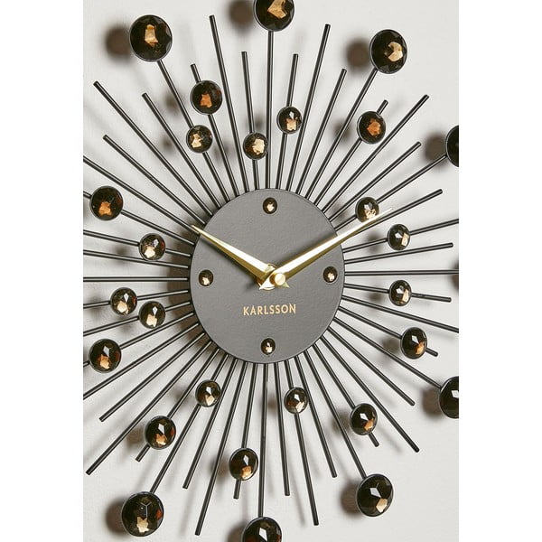 Ceas de perete cu cristale negre Karlsson Sunburst-image-3