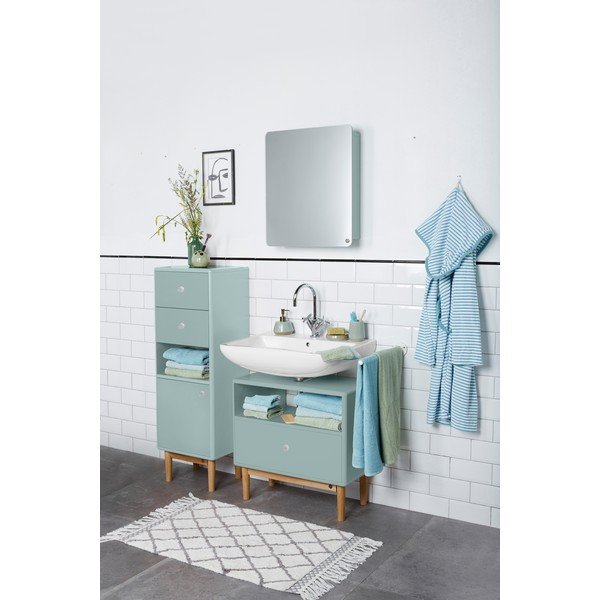 Dulap de baie verde mentă suspendat/cu oglindă 50x58 cm Color Bath – Tom Tailor-image-1