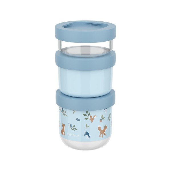 Cutii de gustări pentru copii albastru-deschis 3 buc. din plastic Forest Friends – Mepal
