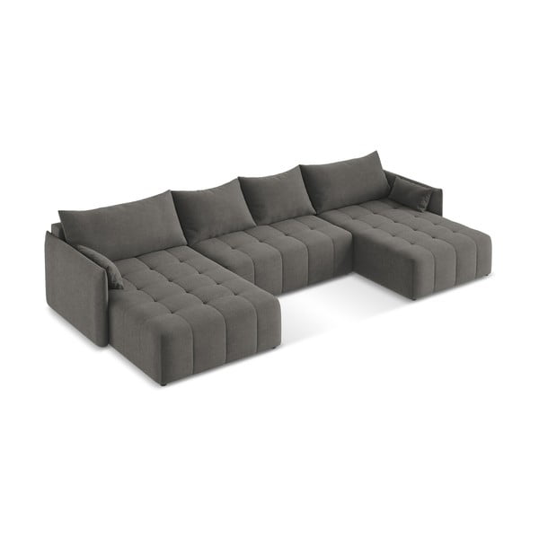 Colțar gri închis extensibil/cu spațiu de depozitare (în formă de "U") Moku – Makamii-image-2