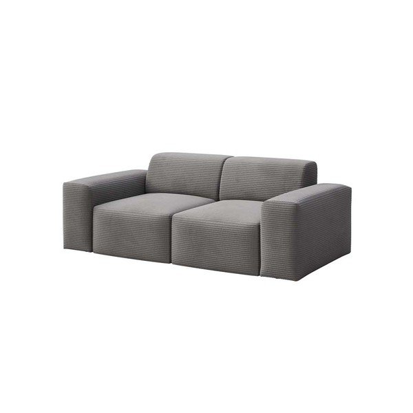Canapea gri cu tapițerie din catifea reiată  205 cm Fluvio – MESONICA-image-2