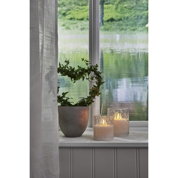 Lumânare de ceară cu LED alb în sticlă Star Trading Flamme Romb, înălțime 10 cm-image-4