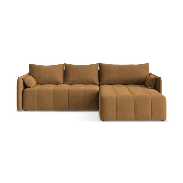 Colțar teracotă extensibil/cu spațiu de depozitare (cu colț pe partea dreaptă/cu șezlong) Moku – Makamii