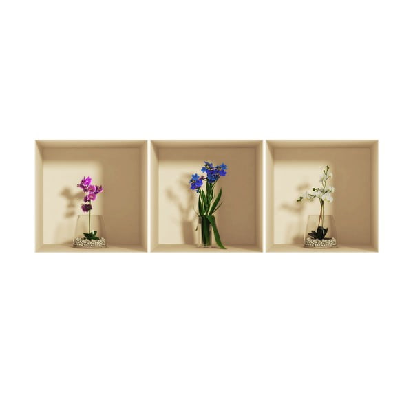 Set 3 autocolante cu efect 3D Ambiance Orchids-image-2