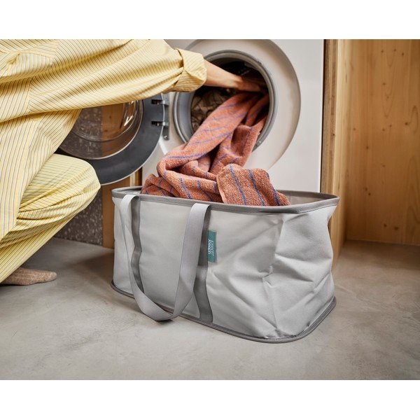 Coș de rufe gri din material textil pliabil 35 l Duo – Joseph Joseph-image-1