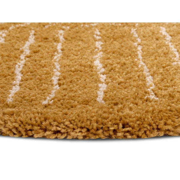 Covor galben ocru rotund ø 120 cm Dion – Hanse Home-image-3