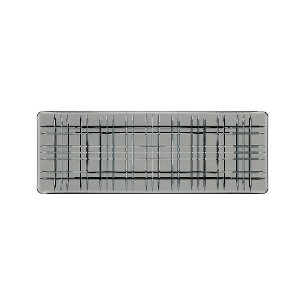 Tavă pătrată pentru servit din cristal Nachtmann Square Plate Smoke, lungime 42 cm, gri