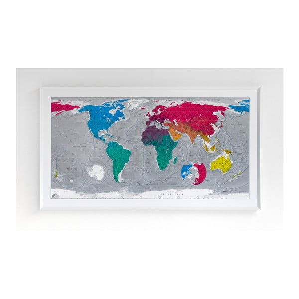 Harta lumii în husă transparentă Colourful World, 130 x 72 cm