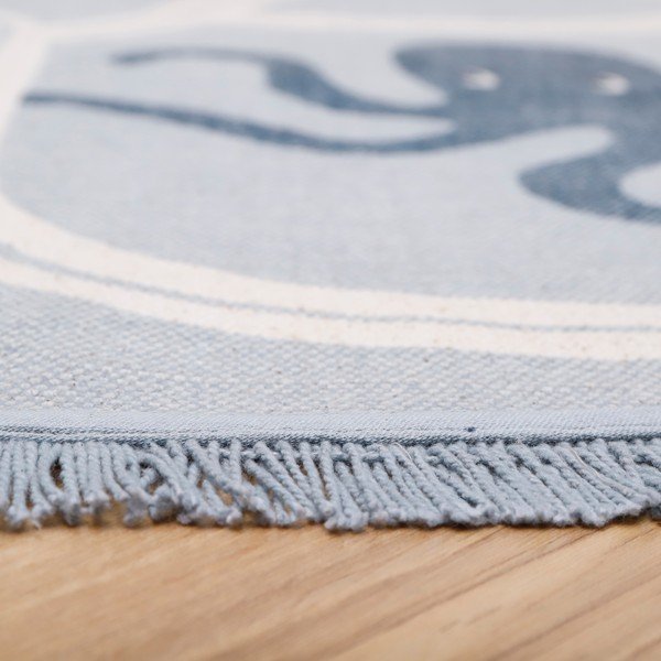 Covor din bumbac lucrat manual pentru copii Nattiot Little Deep Blue, ø 120 cm-image-2