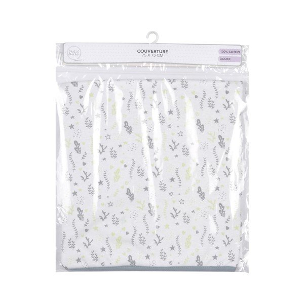 Pătură pentru copii albă-gri din bumbac 75x75 cm Ocean – Bébé Douceur-image-1