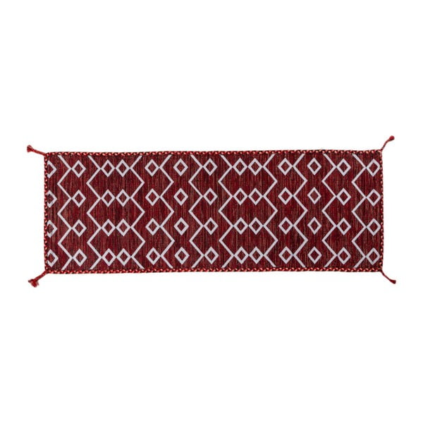 Covor țesut manual Navaei & Co Kilim Ethnic 101, 180 x 60 cm, roșu închis