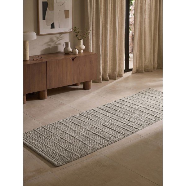 Covor tip traversă gri țesut manual din lână 80x250 cm Camden Parker – Ted Baker-image-1