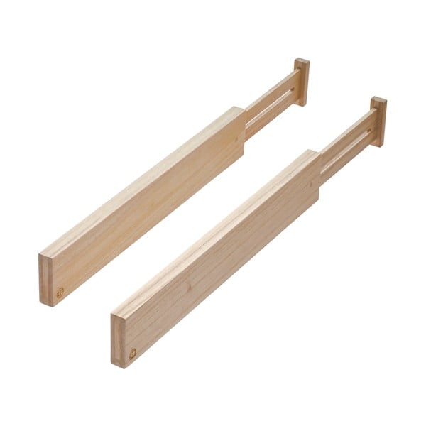 Set 2 separatoare pentru sertare din lemn paulownia iDesign Eco, înălțime 6,4 cm