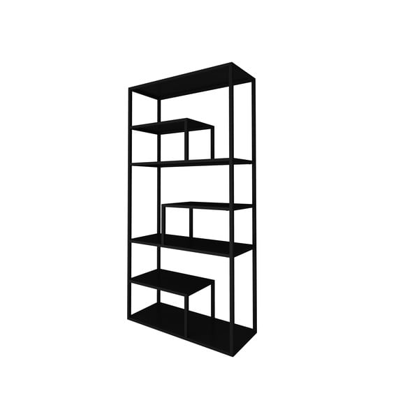 Bibliotecă metalică Canett Lite, înălțime 188 cm, negru-image-3