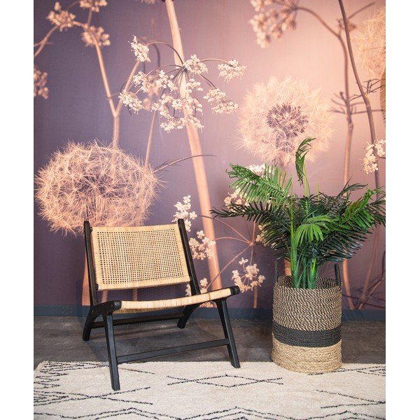 Fotoliu negru împletit din lemn de tec - HSM collection-image-1