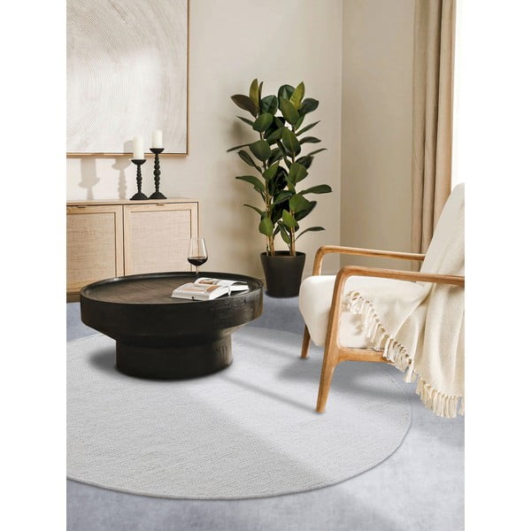 Covor alb țesut manual rotund din lână ø 160 cm Francois – Villeroy&Boch-image-1