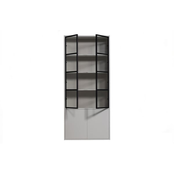 Vitrină gri deschis din lemn   de pin 101x230 cm Basic – vtwonen-image-3