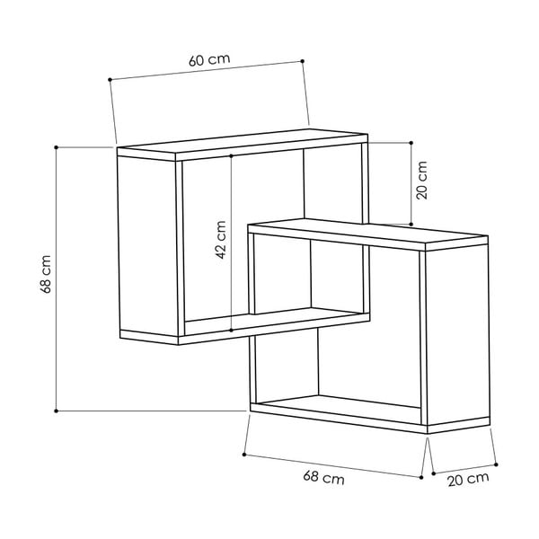 Raft de perete pentru colț Homitis Ring, alb-image-2