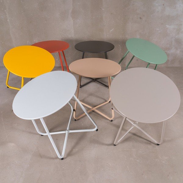 Măsuță auxiliară de grădină rotundă din metal ø 45 cm Luna – LDK Garden-image-1