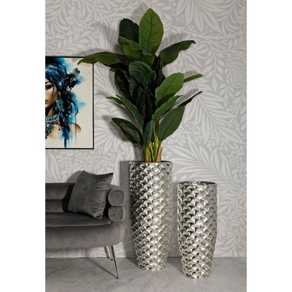 Vaze argintii 2 buc. din metal înalte (înălțime 92 cm) Silvy – Mauro Ferretti-image-1