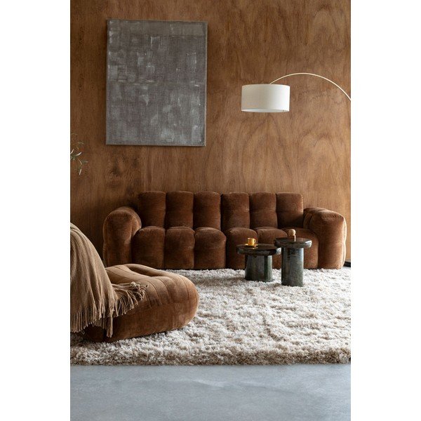 Canapea modulară maro cu tapițerie din catifea 364 cm Hackman – Dutchbone-image-1