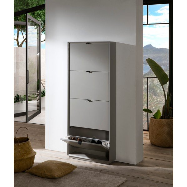 Suport de pantofi cu 4 sertare Marckeric Luka, gri-image-1