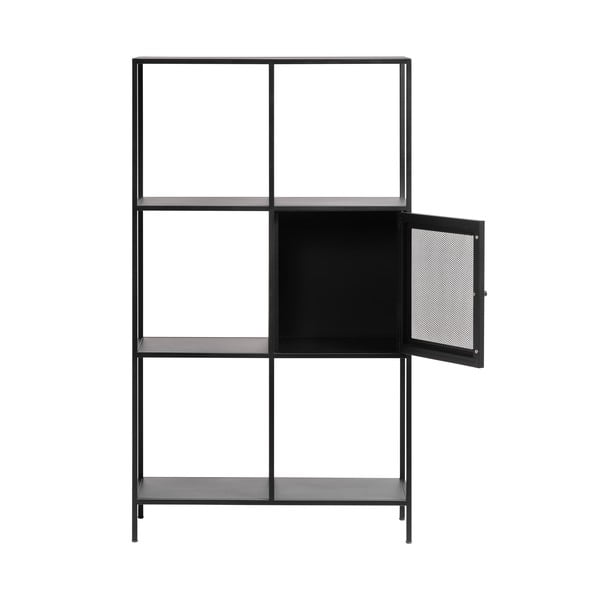 Bibliotecă neagră din metal 80x138 cm Malibu – Unique Furniture-image-3