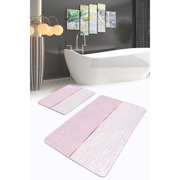Covorașe de baie roz 2 buc. 60x100 cm – Mila Home-image-1