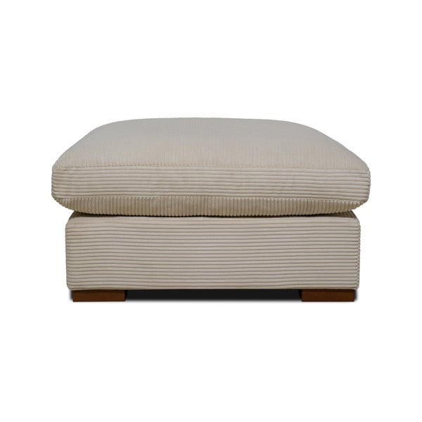 Taburet bej cu tapițerie din catifea reiată Comfy – Scandic
