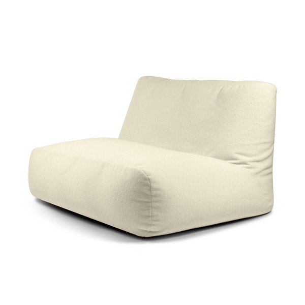 Fotoliu bean bag crem cu tapițerie din țesătură bouclé Sofa Tube – SLOWDOWN