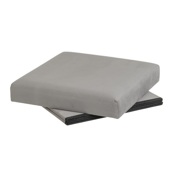 Taburet gri deschis cu tapițerie din catifea Estela – Casa Selección-image-3