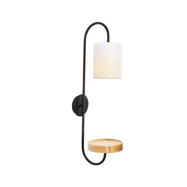 Aplică metalică cu abajur alb Opviq lights Marylena, negru-image-2