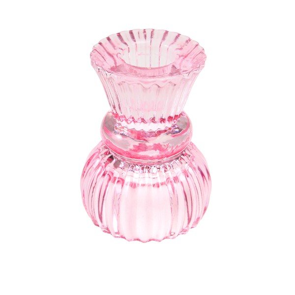 Sfeșnic roz din sticlă - Rex London-image-1
