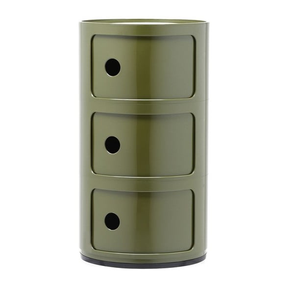 Container cu 3 sertare Kartell Componibili, verde 