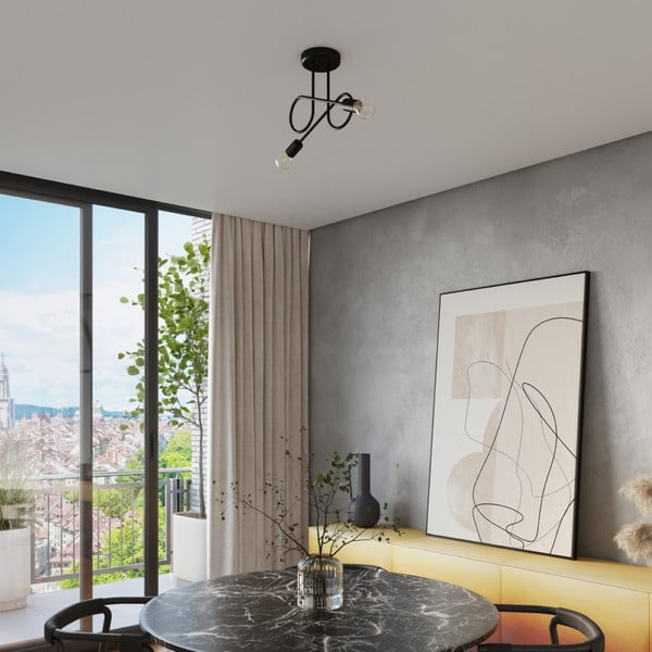 Plafonieră neagră 18x57 cm Opulent – Sollux-image-4