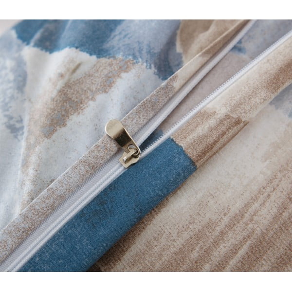 Lenjerie de pat albastră-maro din microsatin pentru pat de o persoană cu 3 piese 140x200 cm Eden – JAHU collections-image-2