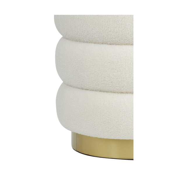 Taburet alb cu tapițerie din stofă bouclé Kimi – Light & Living-image-3