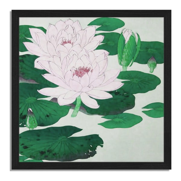 Tablou înrămat Liv Corday Asian Green Pond, 40 x 40 cm