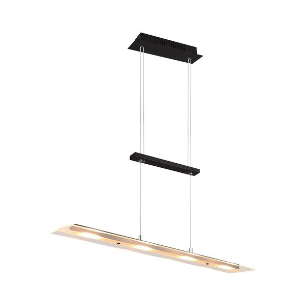 Lustră neagră LED cu abajur din sticlă Milos – Trio-image-3