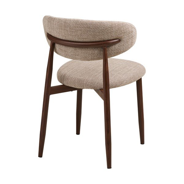Scaun de dining bej/maro închis tapițat Levanto – House Nordic-image-2
